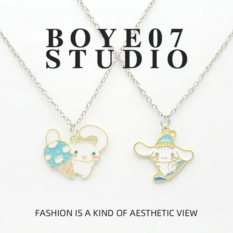 Sanrio Cinnamoroll Cute ожерелье из мультфильма Kawaii Boys Girls наряд влюбленные кулон сладкий
