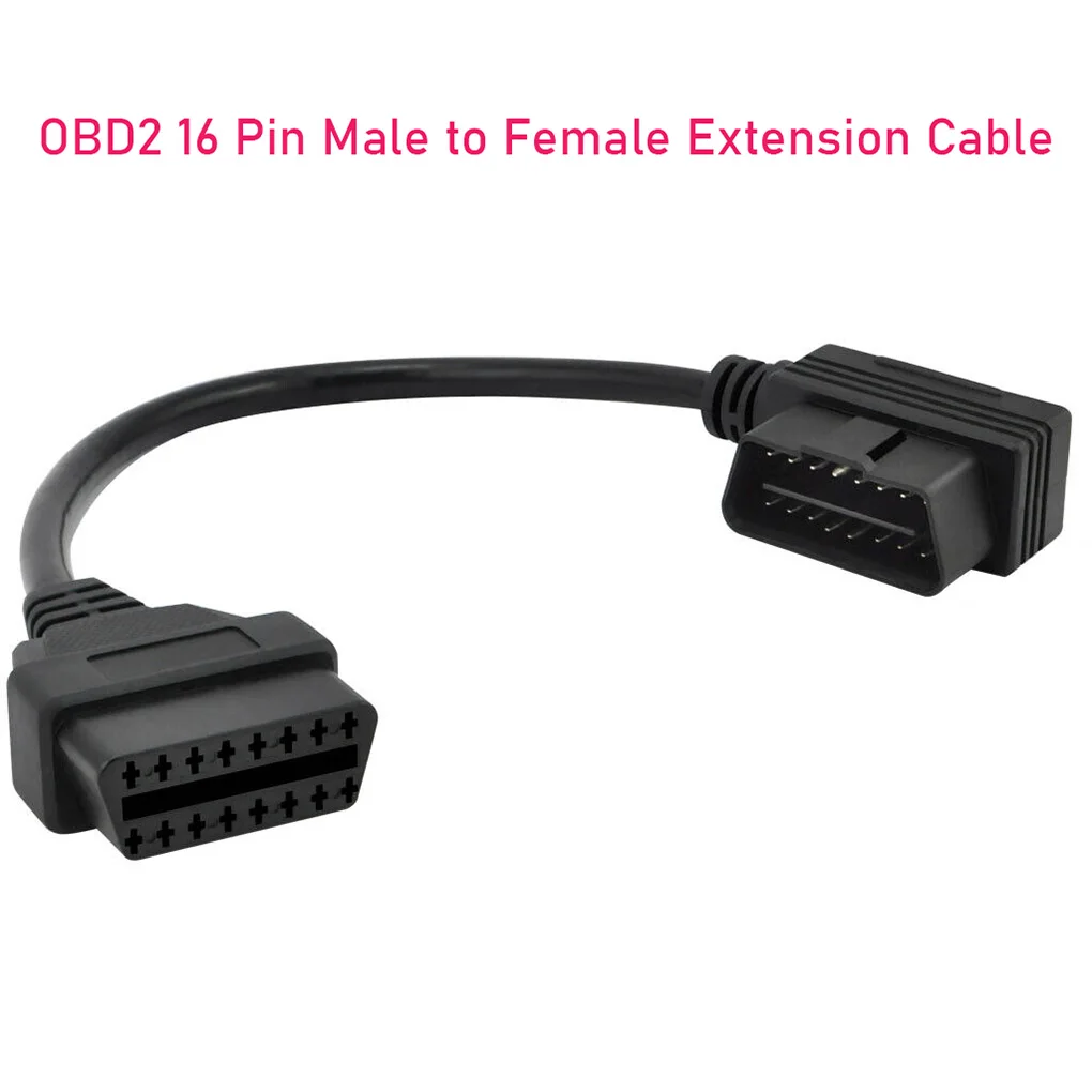

OBD 16 Pin Extension Cable Diagnostic Scanner L-shaped Right Angle Tool