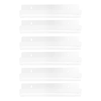 6pcs wall mounted collectibles floating shelves home decor clear acrylic display ledge office invisible bathroom storage kitchen