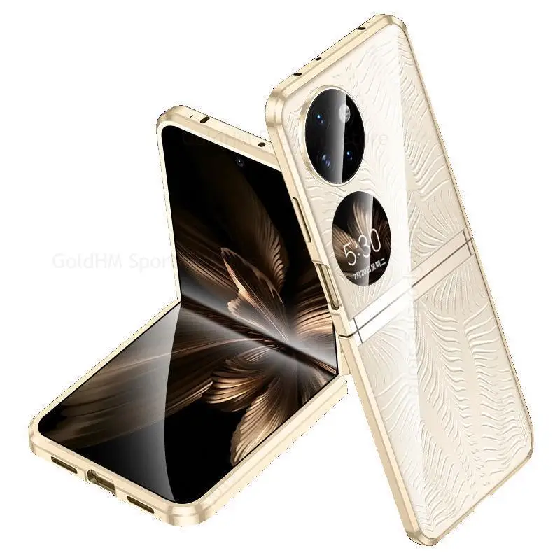 For Huawei P50 Pocket Tempered Glass Phone Case For P50 Pocket 360 Double Sided Magnetic Protective Flip Cover For BAL-AL00 L49