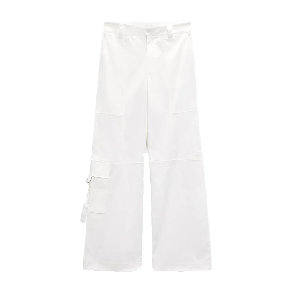 

Zach AiIsa качественные летние новые женские Модные Карманы с шелковой атласной текстурой с высокой талией свободные широкие брюки с карманами