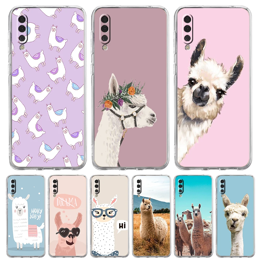 

Lama Llama Alpacas Luxury Transparent Phone Case for Samsung Galaxy A12 A02 A03S A50 A70 A40 A10 A20 A30 Cover Silicone Shell