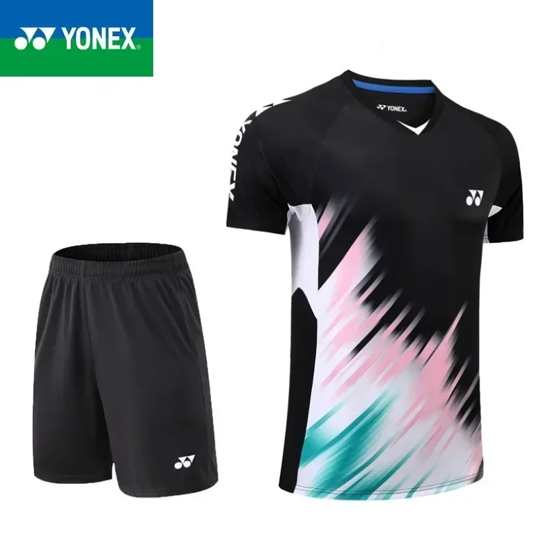 YONEX 2024 New Badminton Jersey Competition Fitness Jogging Sports Quick-drying Parent-child Set Men's and - Цена: 