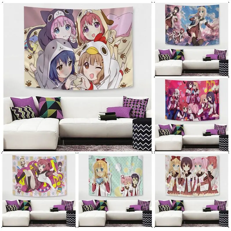 

Anime YuruYuri Hippie Wall Hanging Tapestries Wall Hanging Decoration Household Kawaii Room Decor
