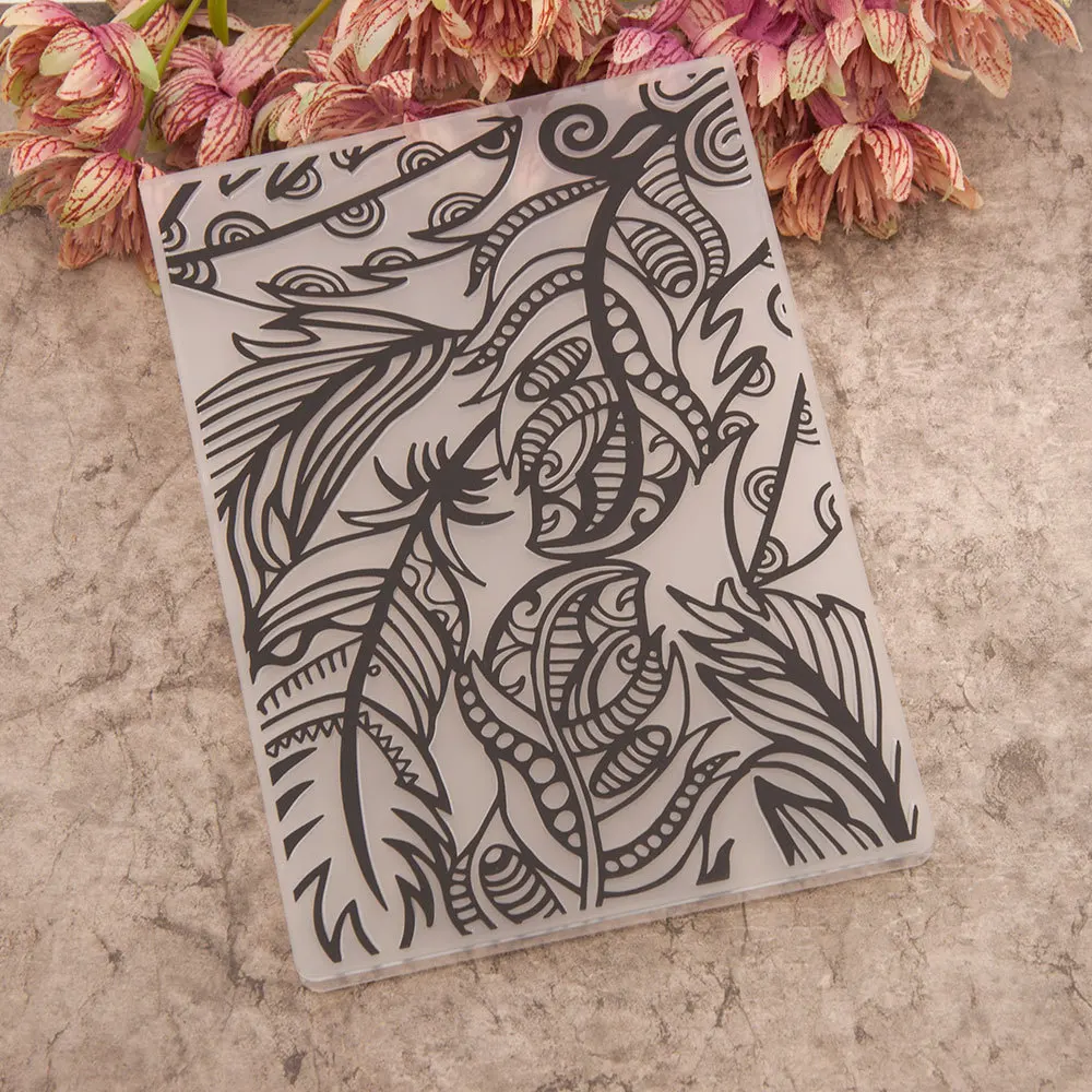 Пластиковый фон с листьями для оформления открыток скрапбукинга художественных