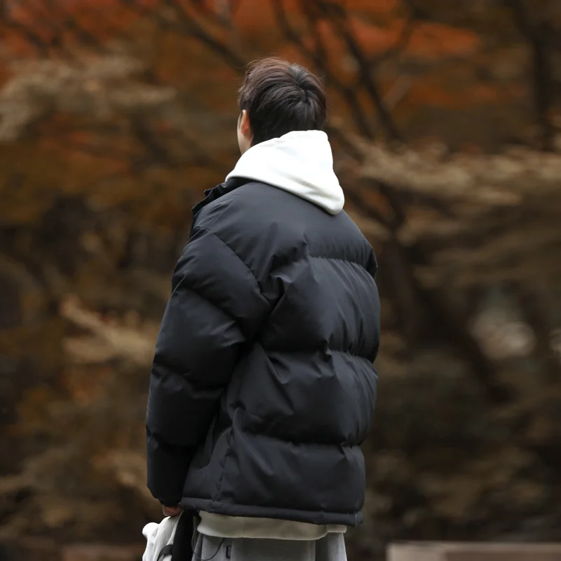Winter Jacket Men Warm Fashion Black White Thickened Jackets Men Streetwear Korean Loose Thick Short Coat Mens Parker Clothes
