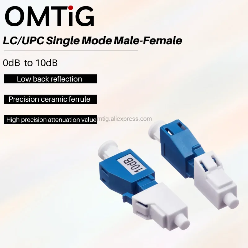 

5PCS LC/UPC Single Mode Male-Female Plug-in Fixed Fiber Optic Attenuator Plastic Male FTTH Attenuator Adapter