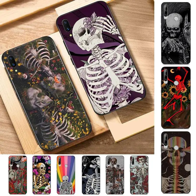 

Gothic Fashion Skull Phone Case for Huawei Y 6 9 7 5 8s prime 2019 2018 enjoy 7 plus