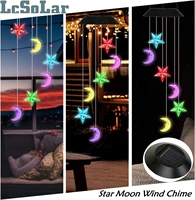 solar wind chime solar star moon wind chimes outdoor indoor color changing light s hook for patio yard garden bedroom tree decor