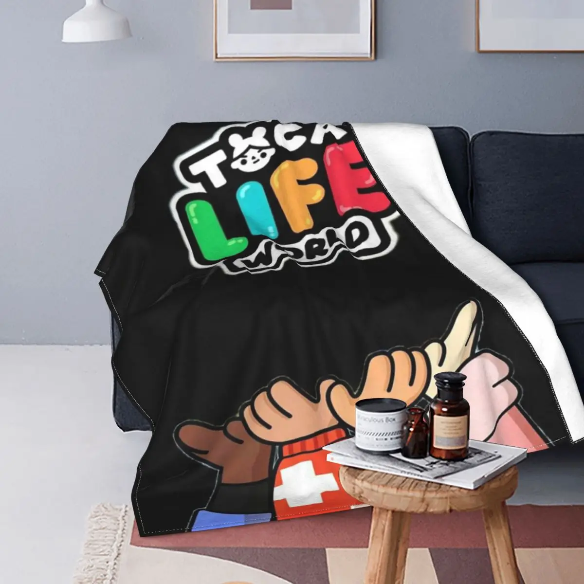 

Toca Boca Cartoon Blankets Sofa Cover Fleece Textile Decor Digital Toy Gift for Kid Soft Throw Blanket for Bed Travel Rug Piece