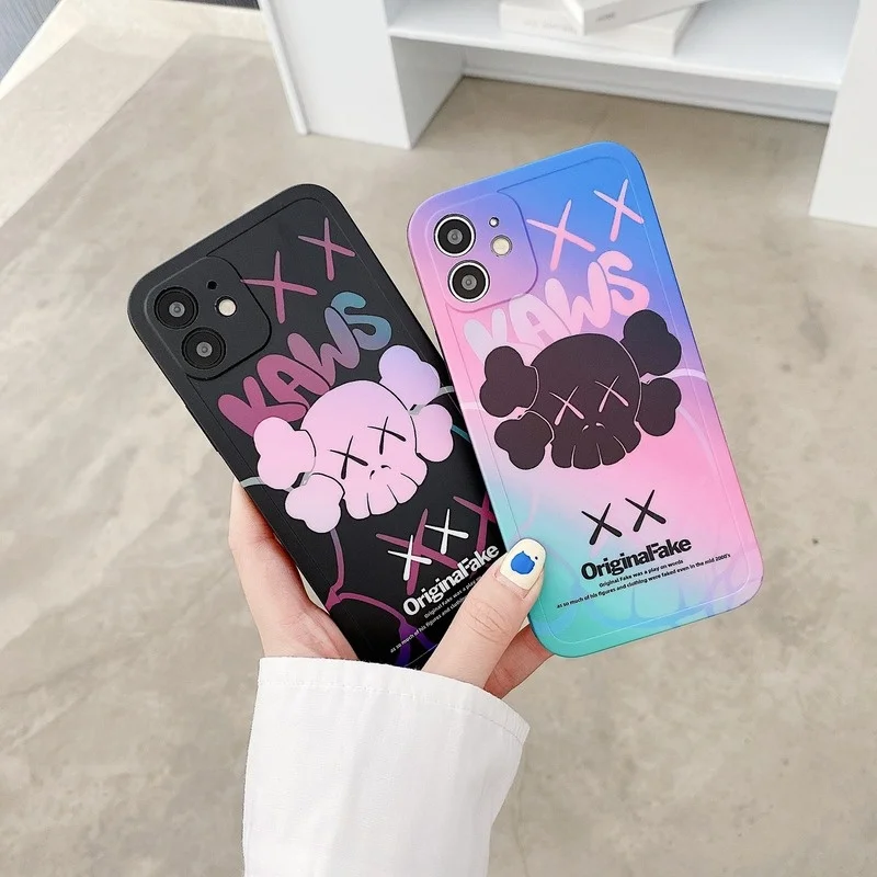 

Fashion Skull Gradient Color Phone Case Cover for IPhone 7 8 Plus 11 12 13 Pro X XR XS Max Shockproof Case for IPhone 13 Cases