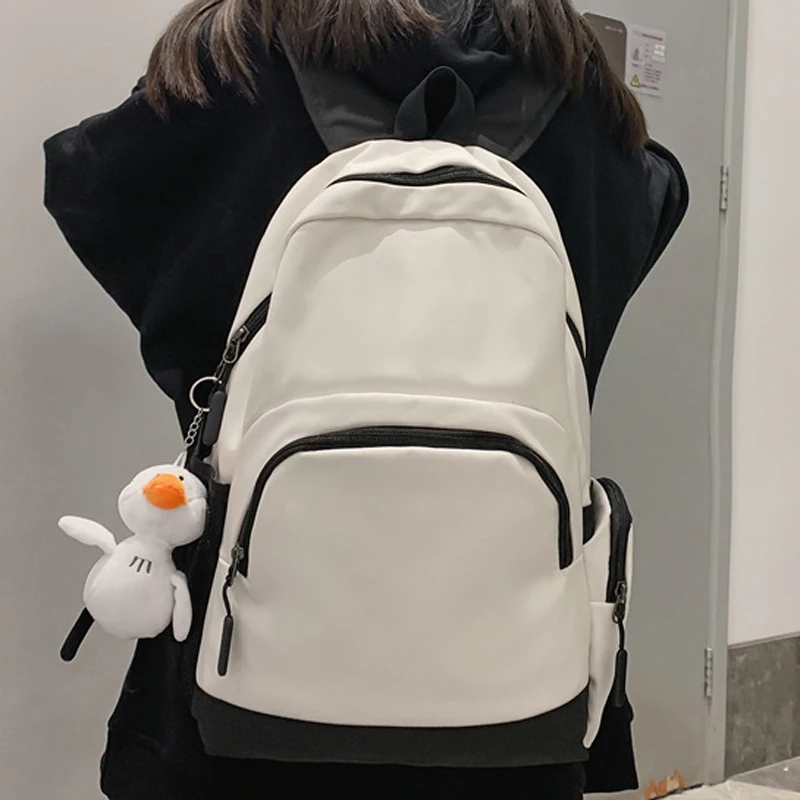 

Нейлоновый женский рюкзак простого дизайна, вместительный дорожный ранец в студенческом стиле, школьные ранцы для девочек и мальчиков-подр...