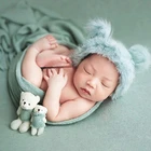 Трикотажная шапка из искусственного меха для новорожденных, 3 шт.компл.