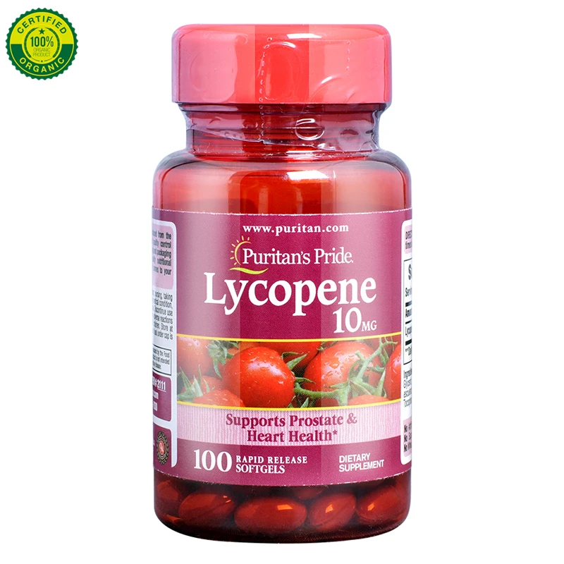 

U.S. Puritan's Pride. Lycopene10MG,lycopene;Lycopin;Supports Prostate&Heart Health 100 SOFTGELS RAPID RELEASE DIETARY SUPPLEMENT