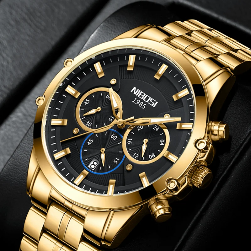 

Часы мужские кварцевые с хронографом, водонепроницаемые