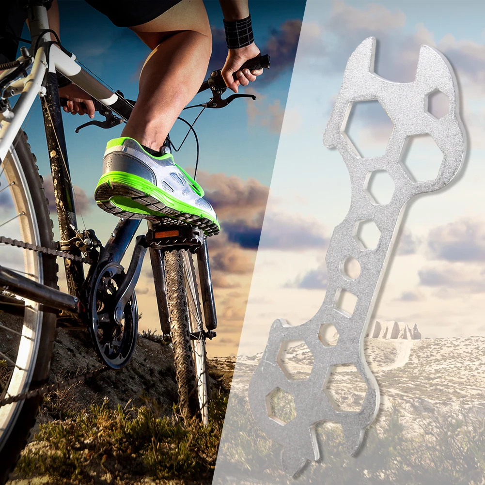 

Гаечный ключ для велосипедных спиц, многофункциональный портативный инструмент для езды на велосипеде, сталь 5-17 мм, 15 в 1