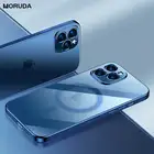 Роскошный защитный чехол Magsafing для телефона iPhone 12 11 13 Pro Max X Xs Xr 7 8 Plus SE 2020, прозрачный чехол из ТПУ с беспроводной зарядкой