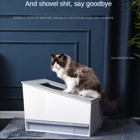 large top entry cat litter box semi closed furniture automatic cat litter box self cleaning smart cats toilet learning cats wc