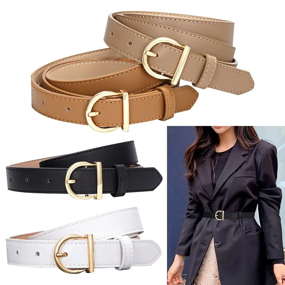 

Fashion Vintage All-match Casual Metal Buckle Waistband Ladies Dress Belts Pants Bands PU Leather Belt