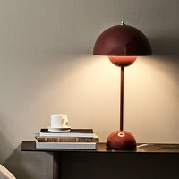 creative flower bud led table lamp for bedroom bedside table lamps iron art nordic minimalist fashion room decor light fixture