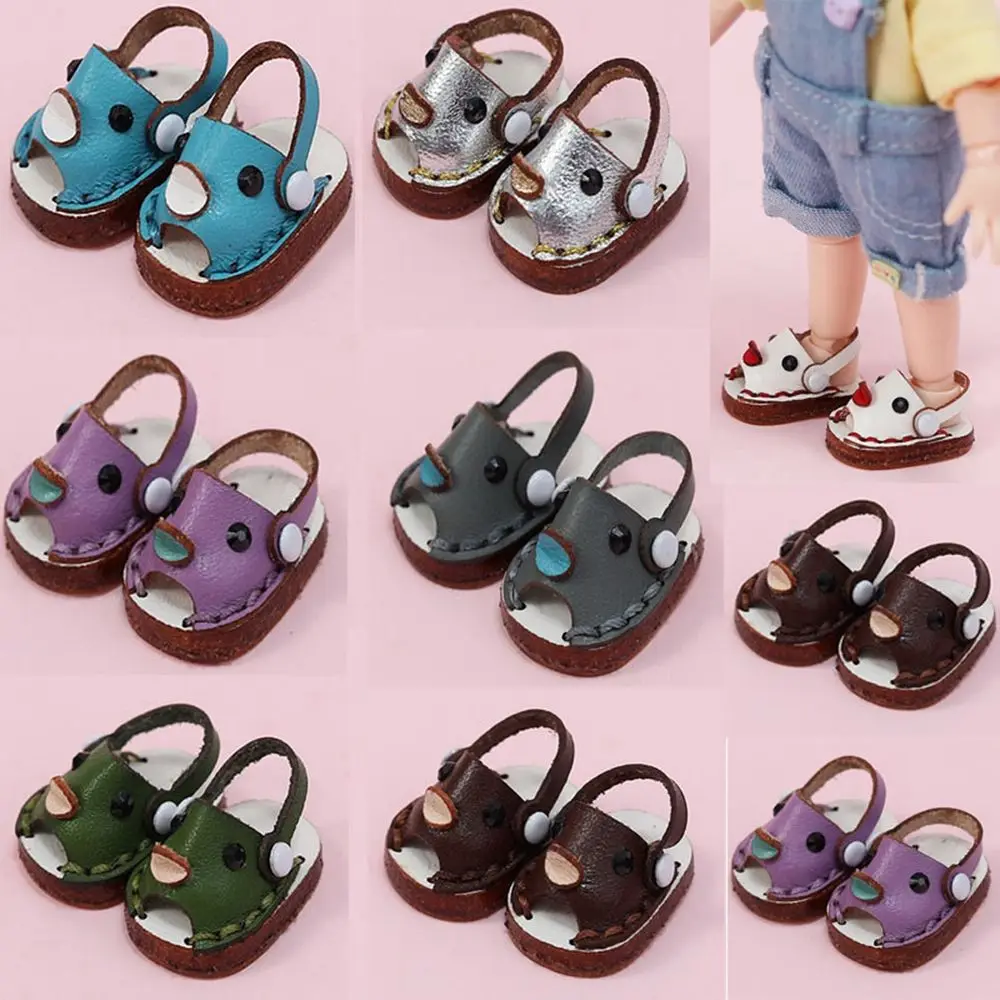 

For obitsu11GSCbody9OB11 for 1/11 OB11 for 1/12BJD Doll Cute New Casual Leather Shoes Cowhide Dolls Shoes Doll Sandals