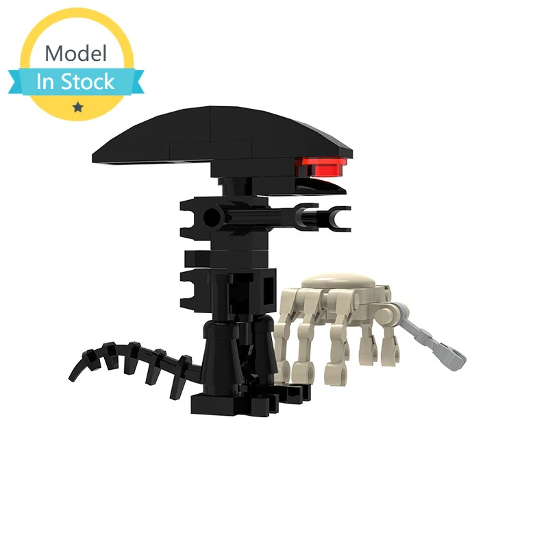 

MOC Cool Black Alien Variants Biochemical Monster Praetorian Facehugger Building Block Software Bricks Model Assemble Kid Toys