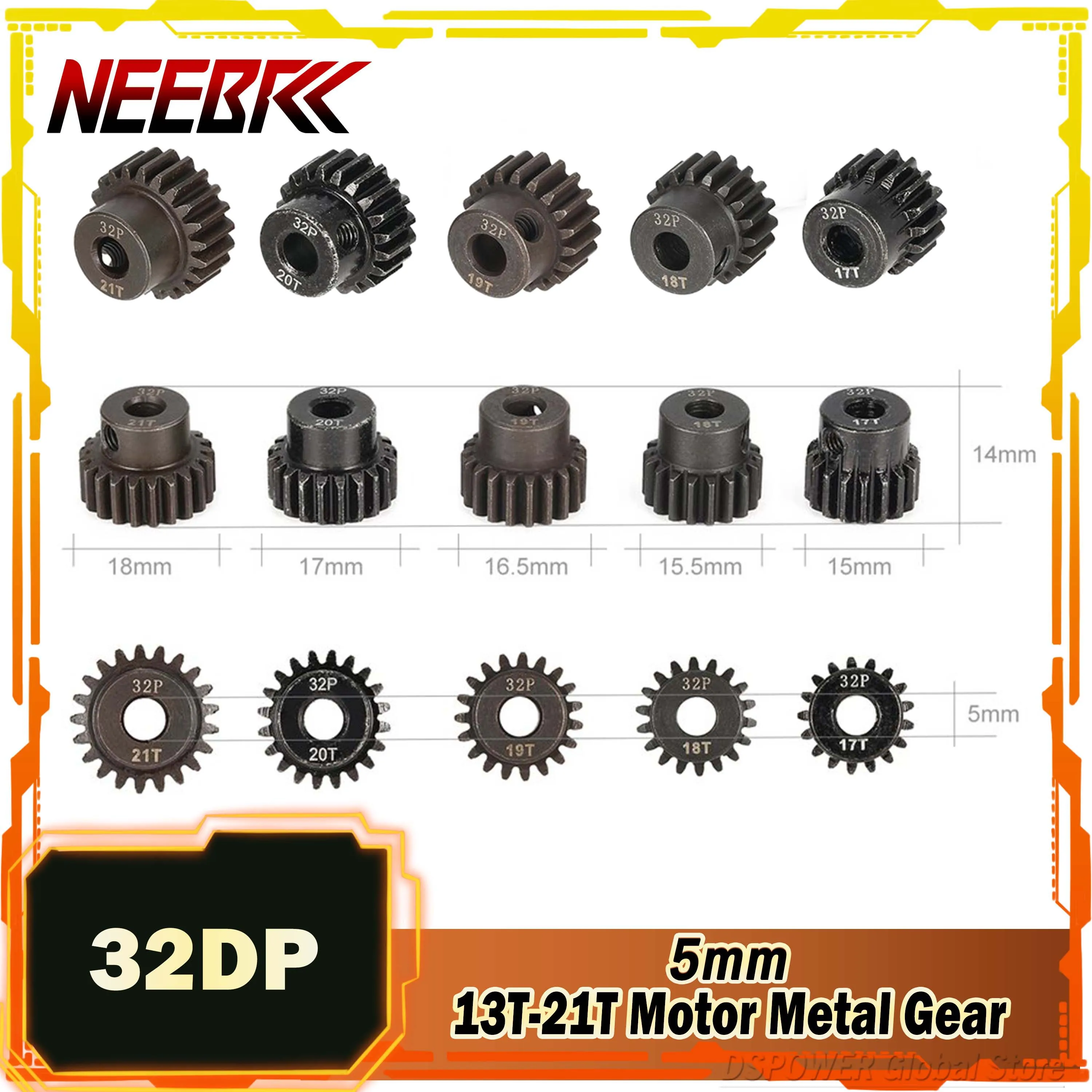 Металлическая Шестерня двигателя Wltoys HSP для радиоуправляемого автомобиля без