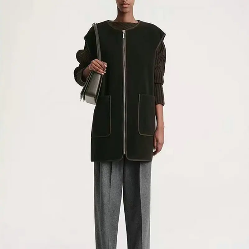 Женская простая куртка TT модная верхняя одежда из смеси овечьей шерсти фетровая