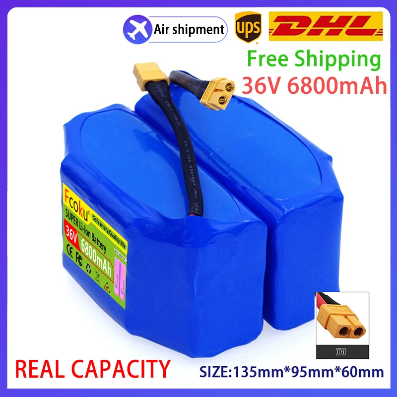 

36V Rechargeable Lithium Battery Pack 6800mah Suspension Scooter Charging 20A BMS Electric Balance Scooter Air Cushion Unicycle