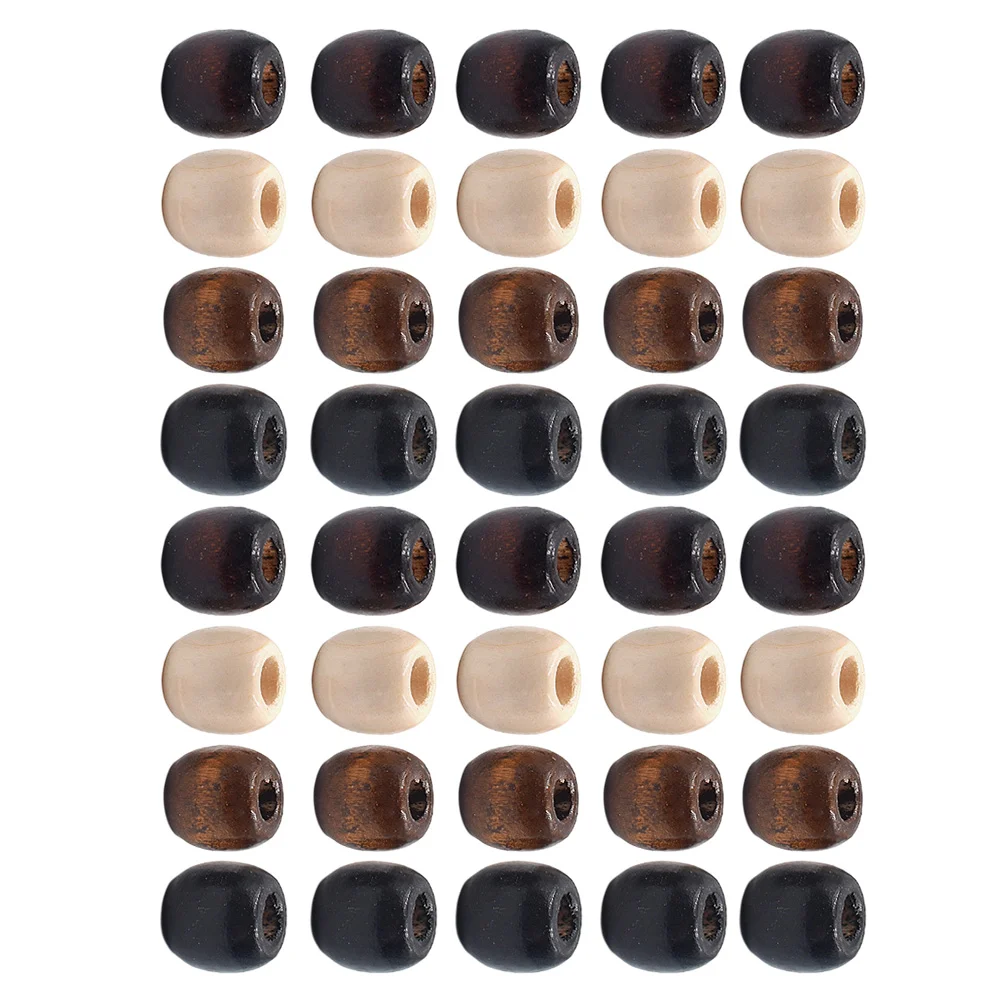 

200Pcs Wooden Spacer Beads DIY Natural Printed Beads Jewelry Craft Materials for Bracelets Necklace Garland Hair ( Assorted
