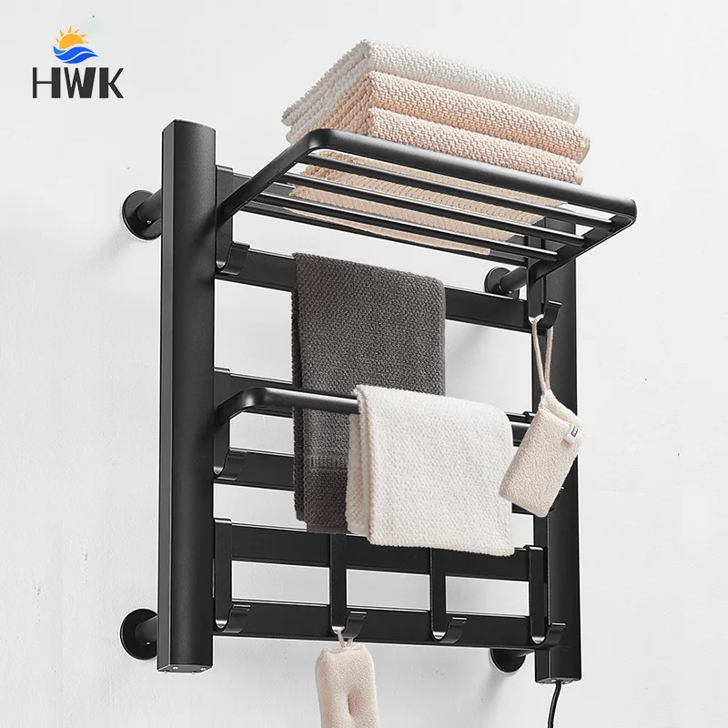 

Black/Gray/Rose Gold/ Electric Towel Rail.Smart Thermostatic Towel Dryer.Heated Towel Rack With Shelf.Wall Mounted Towel Warmer.
