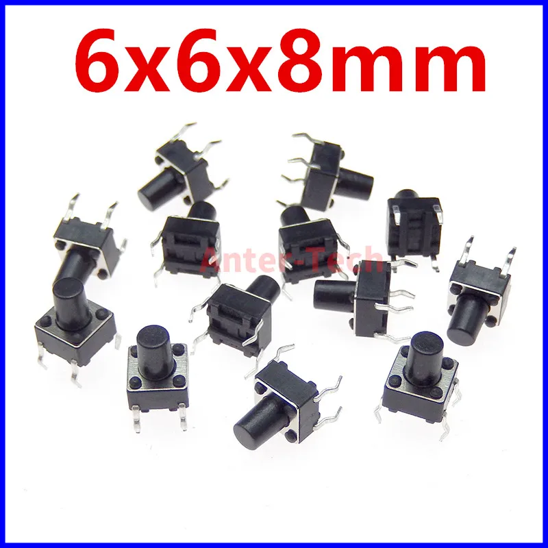 Тактильные Кнопочные Микро-Переключатели DIP 6*6*4,3 мм 5 мм 6 7 8 9 10 11 12 13 14 15 16 17 6x6 4pin, самосброс, 50 шт.