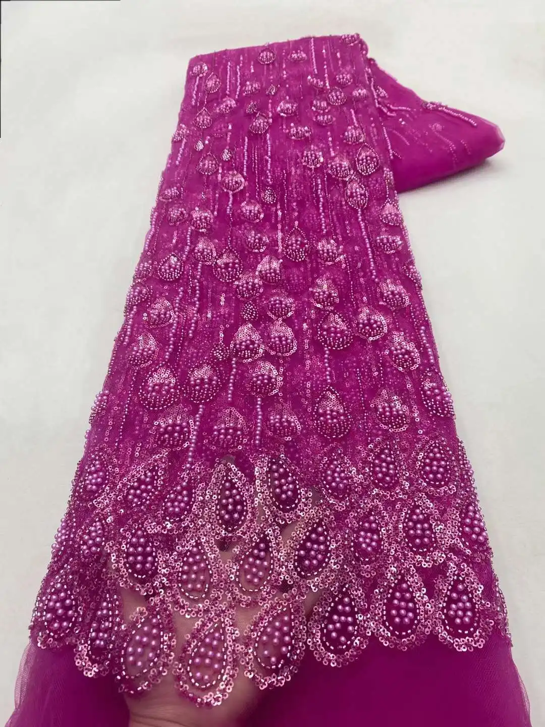 2024 африканская роскошная кружевная ткань с блестками новейшая вышивка из бисера