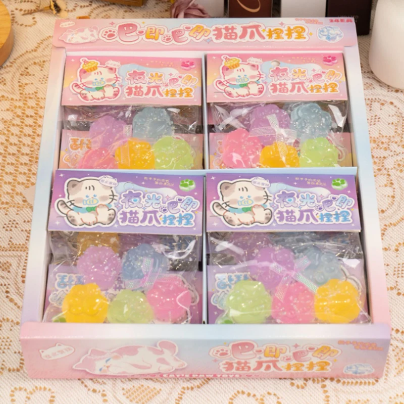 5 шт. Kawaii серебристые игрушки для сжатия кошачьей лапы игрушка декомпрессии с