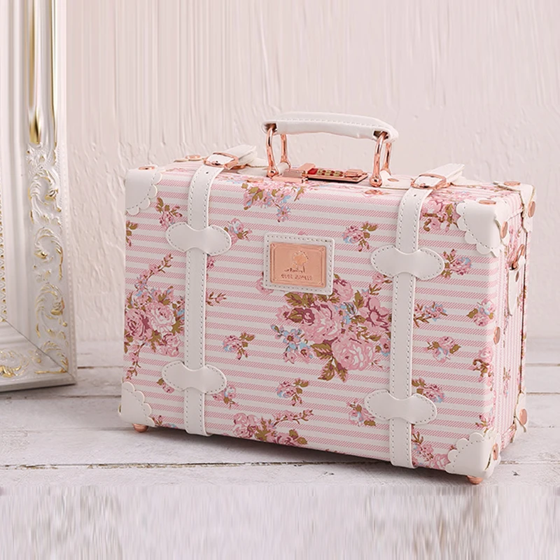 New Fashion Floral PU Travel Bag Rolling Luggage sets,13