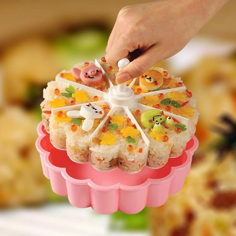 

1Pcs Creative Cake Pan Sushi Mold Set Heart Shaped Sushi Mold Baking Jelly Pudding Cup Rice Ball Kitchen Sushi Suit Molds Tools