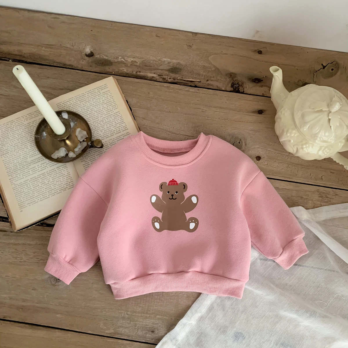 

Пуловер с длинным рукавом и мультяшным принтом, без полиэстера, хлопок, с круглым вырезом, обычный, унисекс, осень/зима