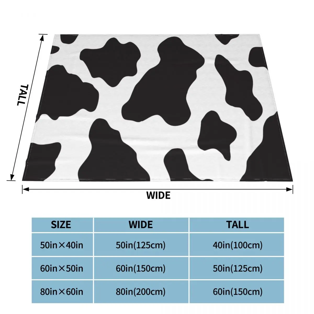 Ковбойское и сельское одеяло из кораллового флиса с животным принтом коровы