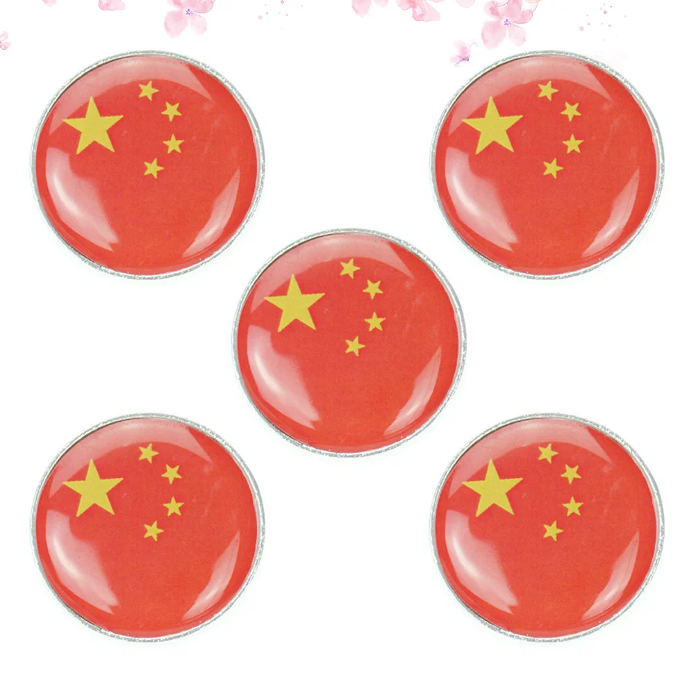 

5 PCS Clothes Brooch Pin American Flag Pin Veterans Day Enamel Pin Chinese Flag Nationals Pin