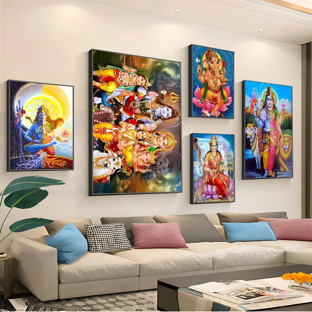 1 шт. абстрактный лорд Шива плакаты с Гималайскими богами наклейки декор для