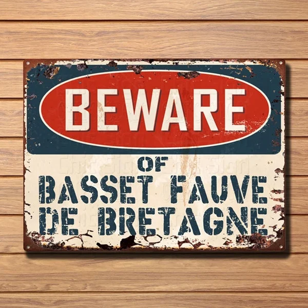 

Остерегайтесь bассета фонтана Бретани деревенский жестяной шикарный знак Ретро винтажный жестяной знак Бар Паб домашний металлический пос...