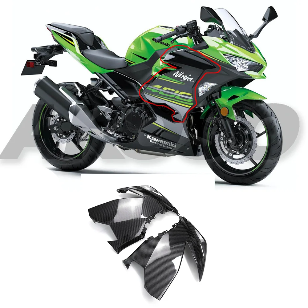 

100% полностью сухое углеродное волокно 3K для Kawasaki Ninja 400 2018 + боковые обтекатели аксессуары для мотоциклов комплекты обтекателей капот