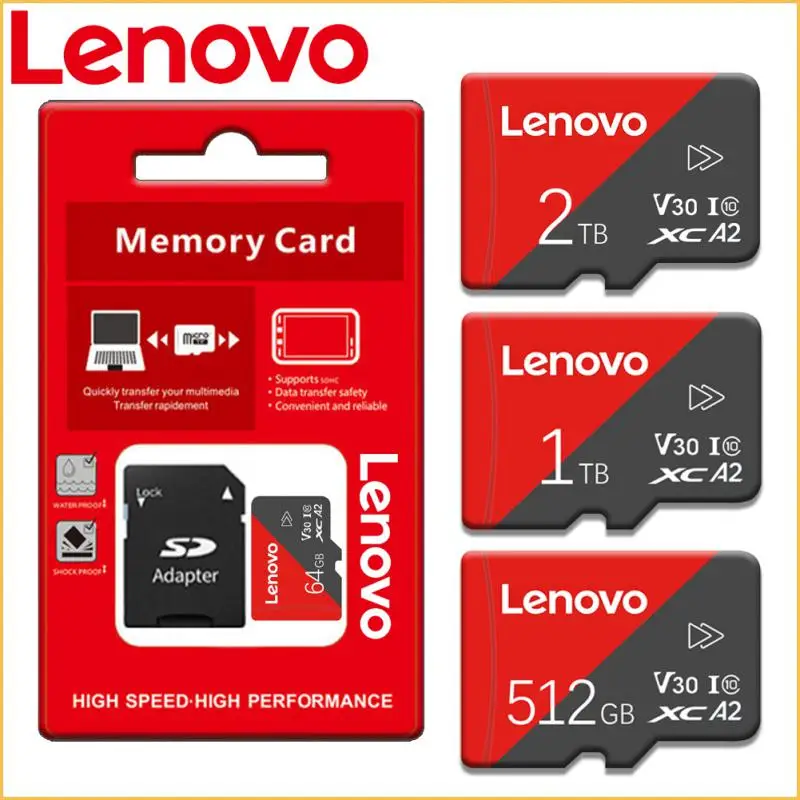 Оригинальная карта памяти Lenovo 2 ТБ Micro TF SD Card TF/SD 128 ГБ 256 512 Мини-карта Class10 для