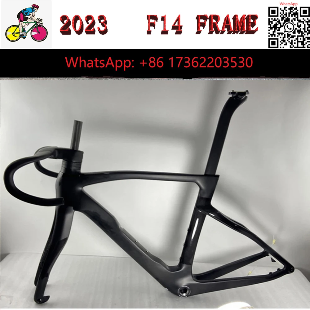 

2023 New F14 Road Bike Frameset T1000 Carbon Bicycle Frame Disc Rim Brake Road Frames BB68/BSA with Handlebar XDP DPD UPS