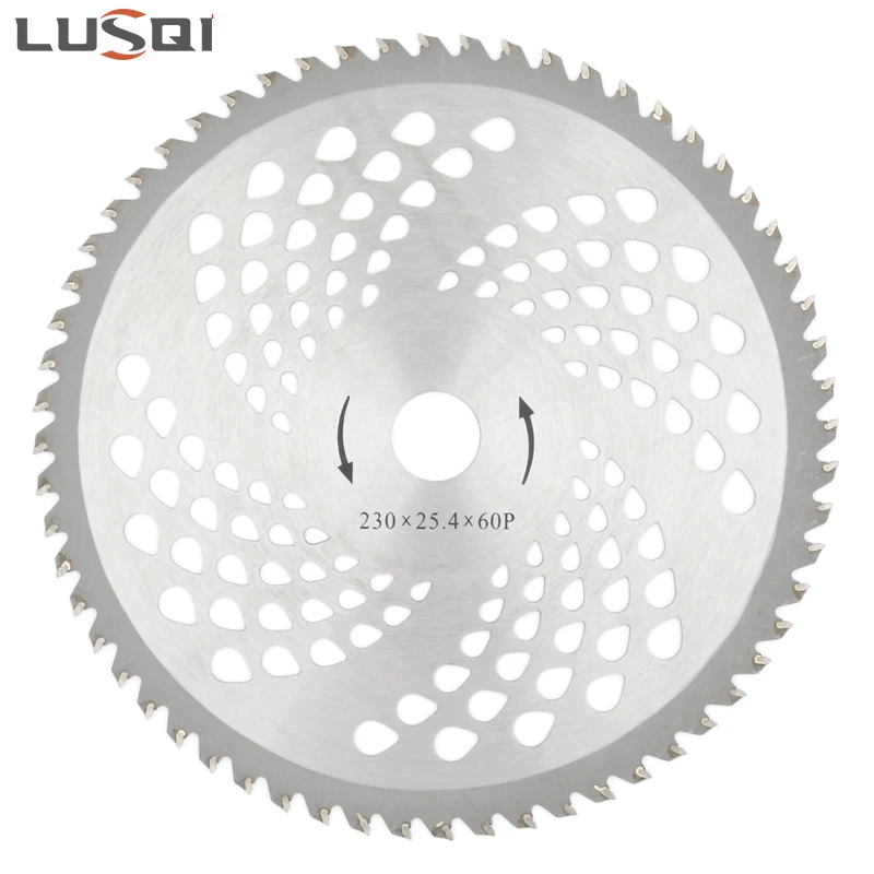 

Резак для щеток LUSQI 230*25,4*60P, зеркальное лезвие, круглые ножи для резки, ножи для головки триммера, садовые инструменты