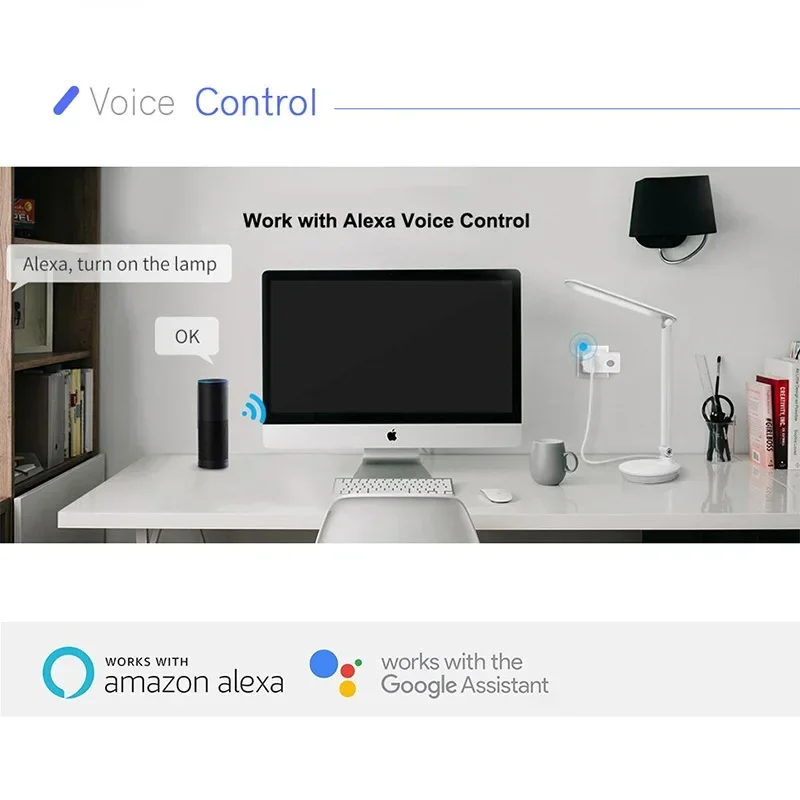 Смарт-розетка настенная с поддержкой Wi-Fi и голосового управления