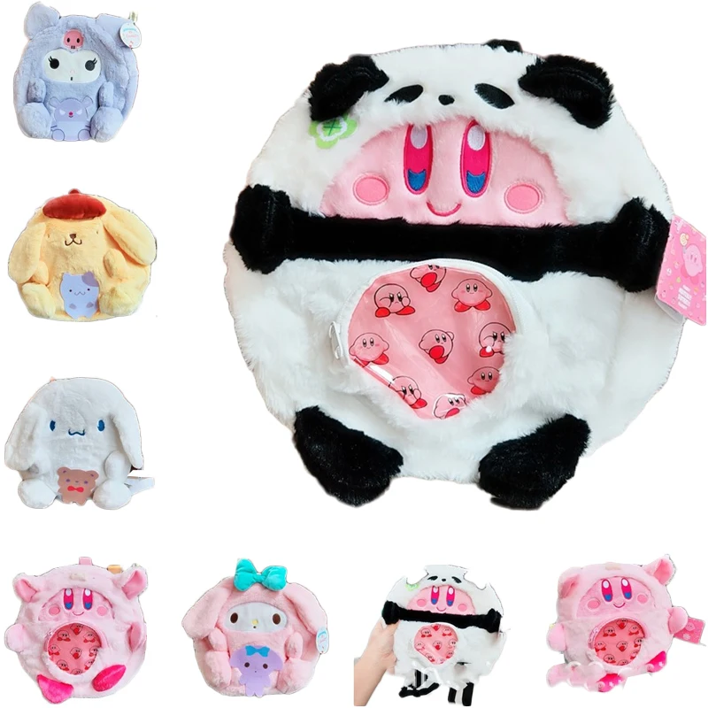 

Sanrioed серия Purin Dog аниме кавайная звезда Kirby Panda Ham Pig Cinnamoroll Kuromi Милый Рюкзак Школьная Сумка подарок для детей 34 см