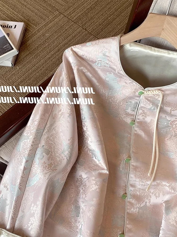 Новинка 2024 женская одежда в китайском стиле новинка свободная верхняя для отдыха