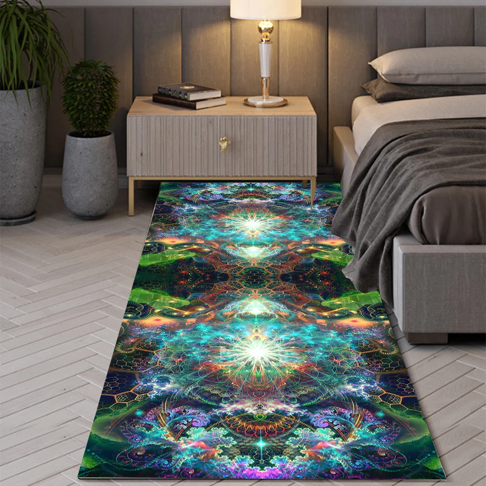 Фото BRART Soul Seeker, разноцветная планета, Бабочка, цветы, подходит для спальни, гостиной, напольный декор, противоскользящий №3