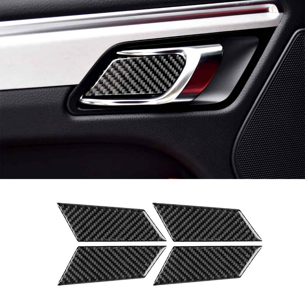 

Inner Door Bowl Sticker Decoration Sticker Decal Cover Trim for Porsche MACAN 2014-2021 Car Interior Accessories Carbon Fiber